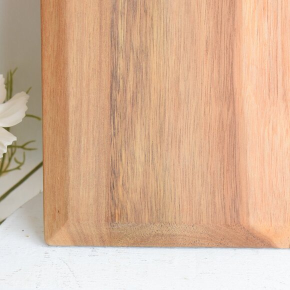 Country Cottage Farmhouse Acacia Wood Kitchen Cutting Board With Handle - ooak - Picture 6 of 7